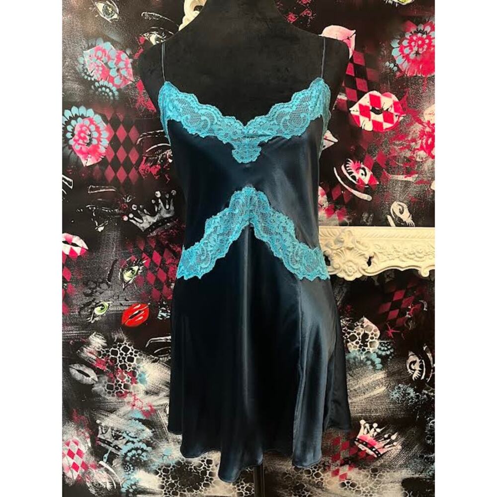 VICTORIA'S SECRET DARK BLUE SLIP DRESS NWT MEDIUM